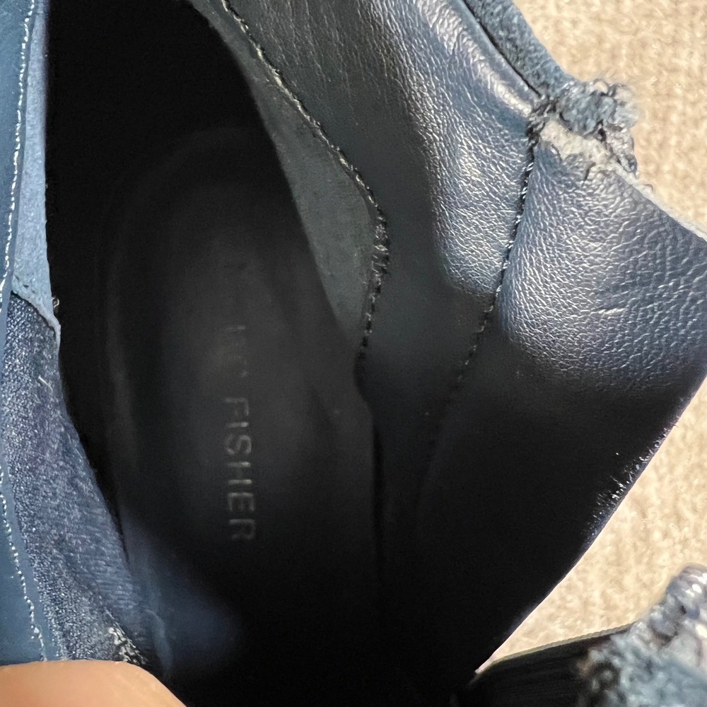 Marc FIsher Blue Suede Ankle Booties Zip Block Heel Fashion Shoes Womens 6.5M - Picture 5 of 11